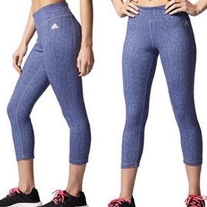 ADIDAS WOMENS CLIMALITE STUDIO MID RISE 3/4 PERFORMANCE TIGHTS Small